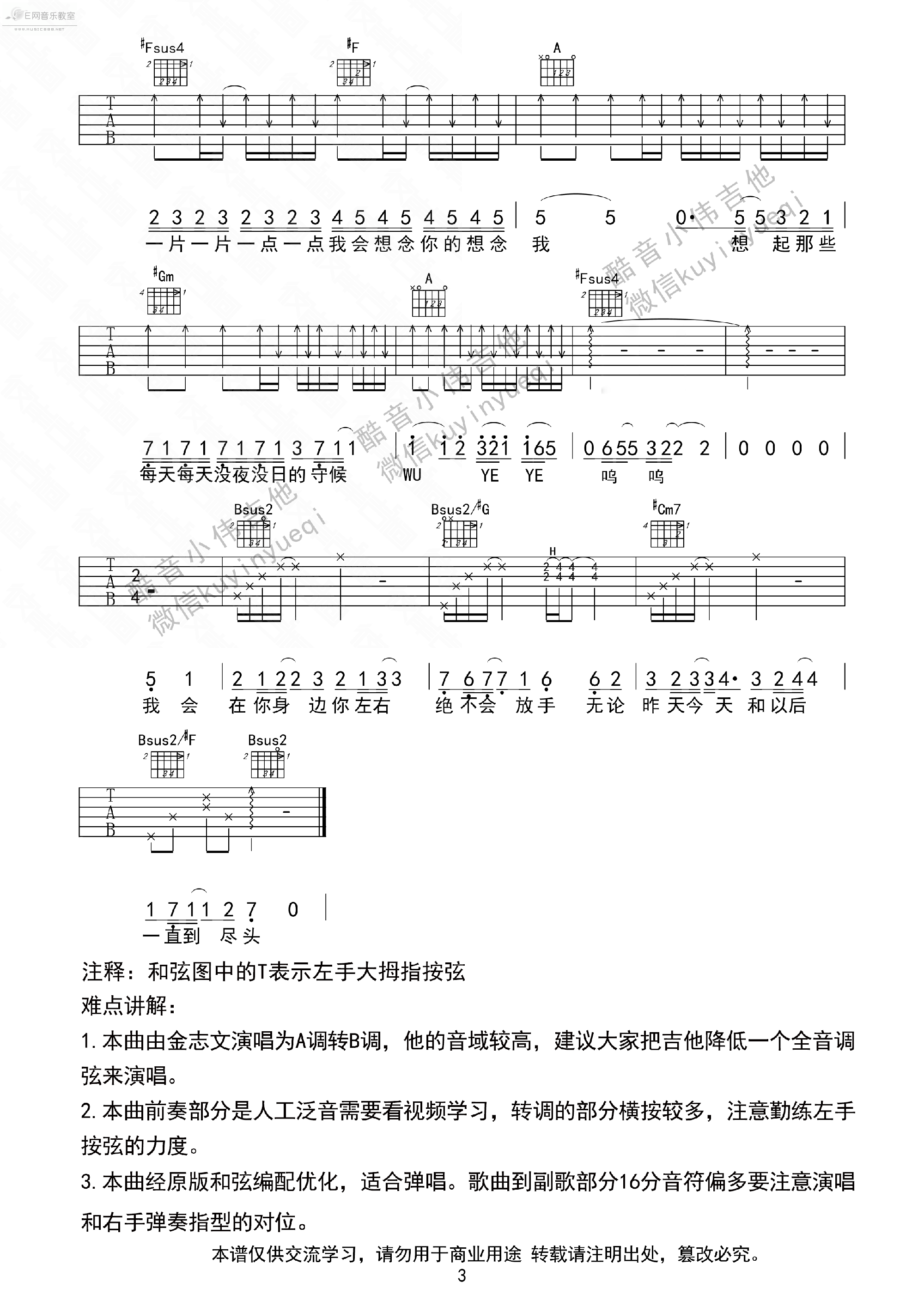 夏洛特烦恼-金志文(吉他谱_版) 吉他谱