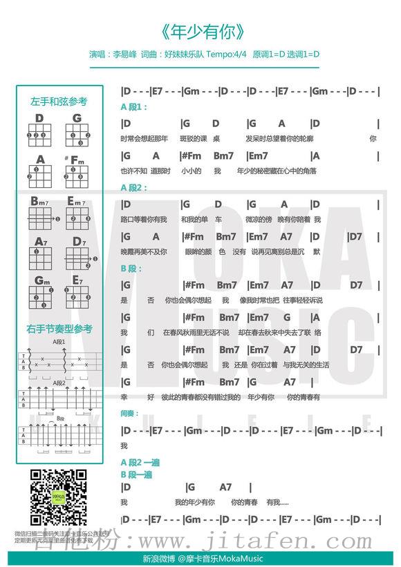 年少有你 吉他谱