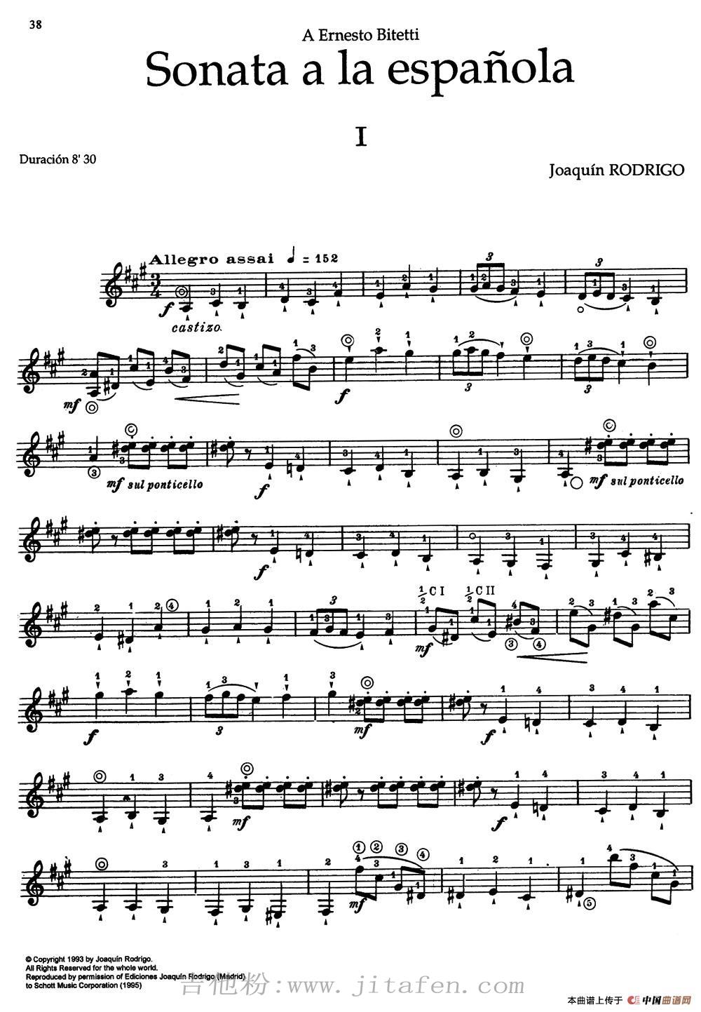 Joaquin Rodrigo Music for Guitar（罗德里戈吉他音乐P38-46）（古 吉他谱