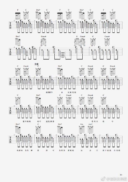 朴树Never Knows Tomorrow吉他谱弹唱谱歌词 吉他谱
