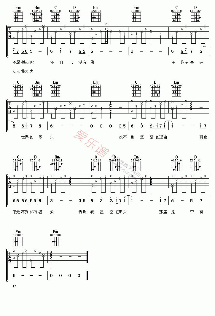 张柏芝《星语心愿》 吉他谱