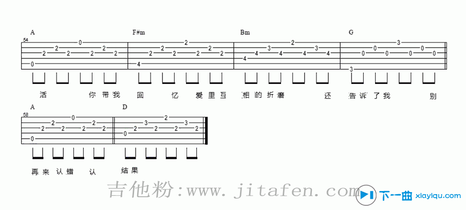 认错吉他谱C调_许嵩认错吉他六线谱 吉他谱