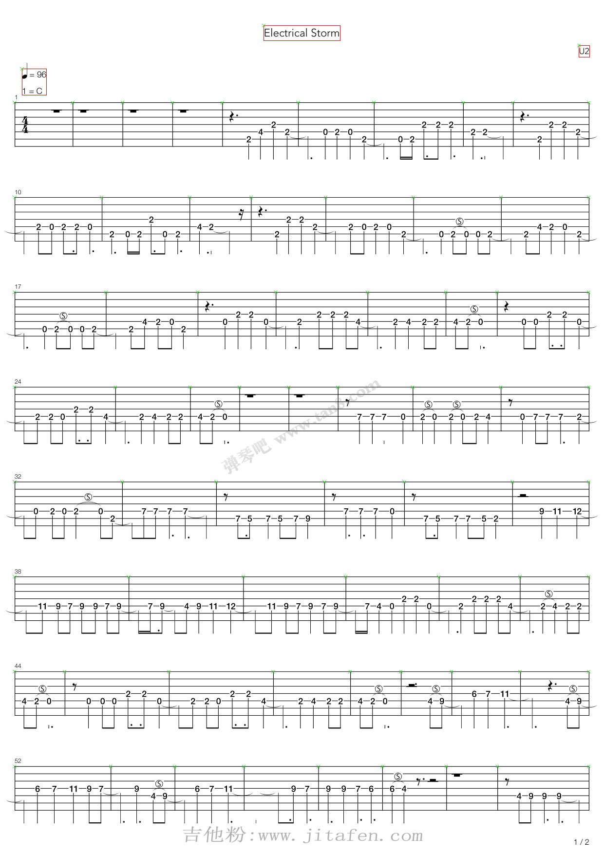 Electrical Storm 吉他谱