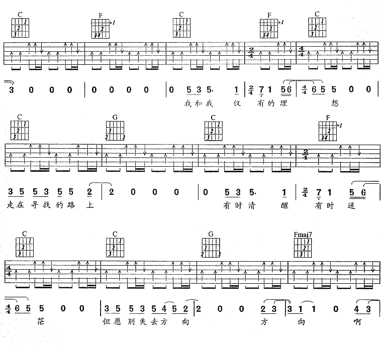 三分之一理想 吉他谱