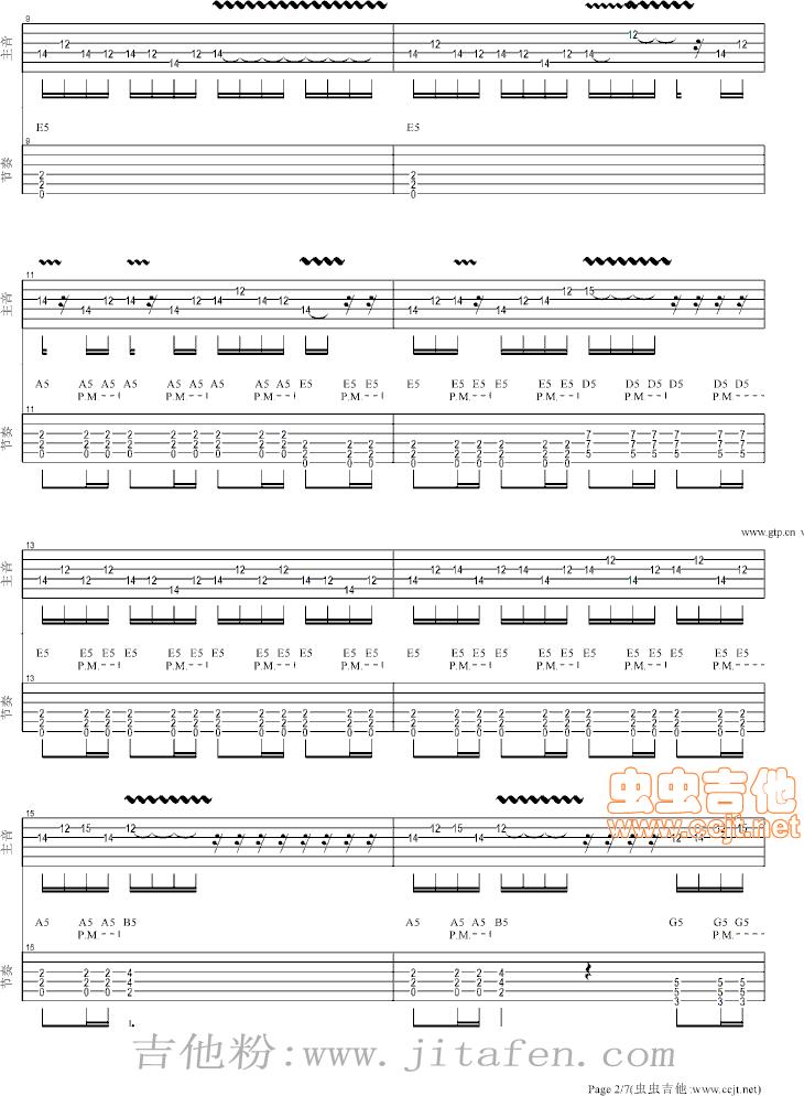 忐忑(电吉他) 吉他谱