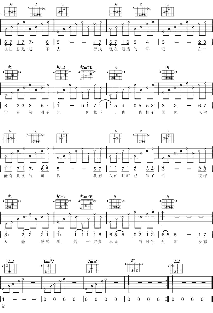 一定要幸福 吉他谱
