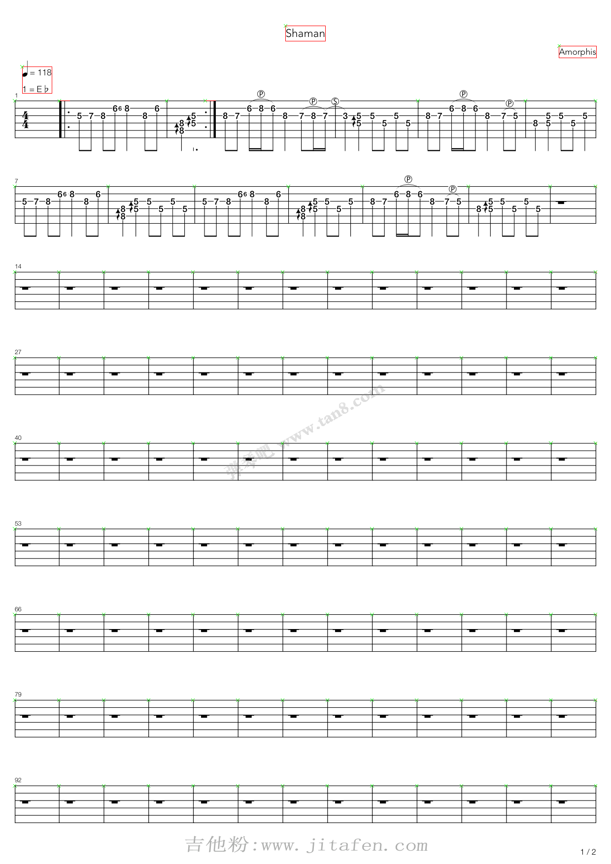 Shaman 吉他谱