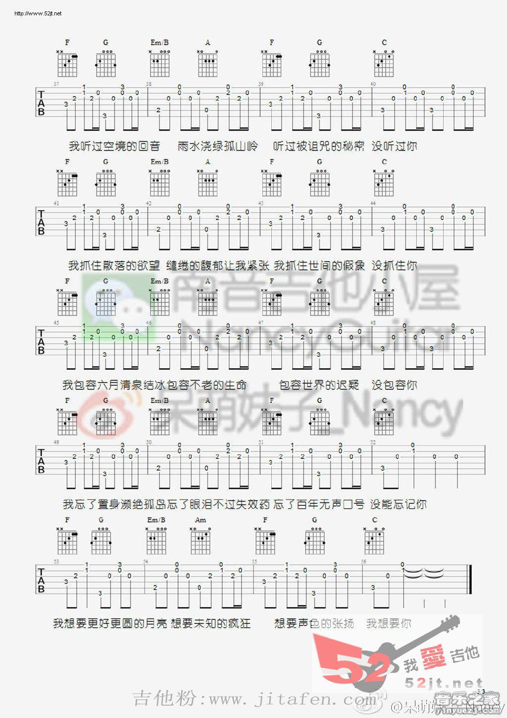 奇妙能力歌 Nancy版吉他谱视频 吉他谱