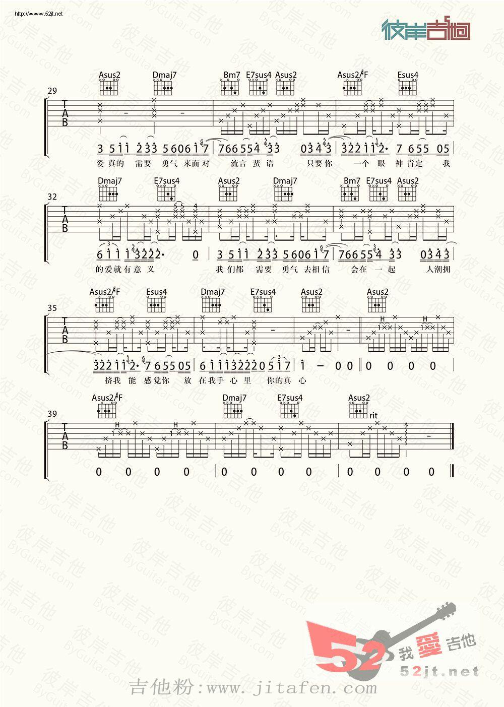 勇气 飞猴乐器制作出品吉他谱视频 吉他谱