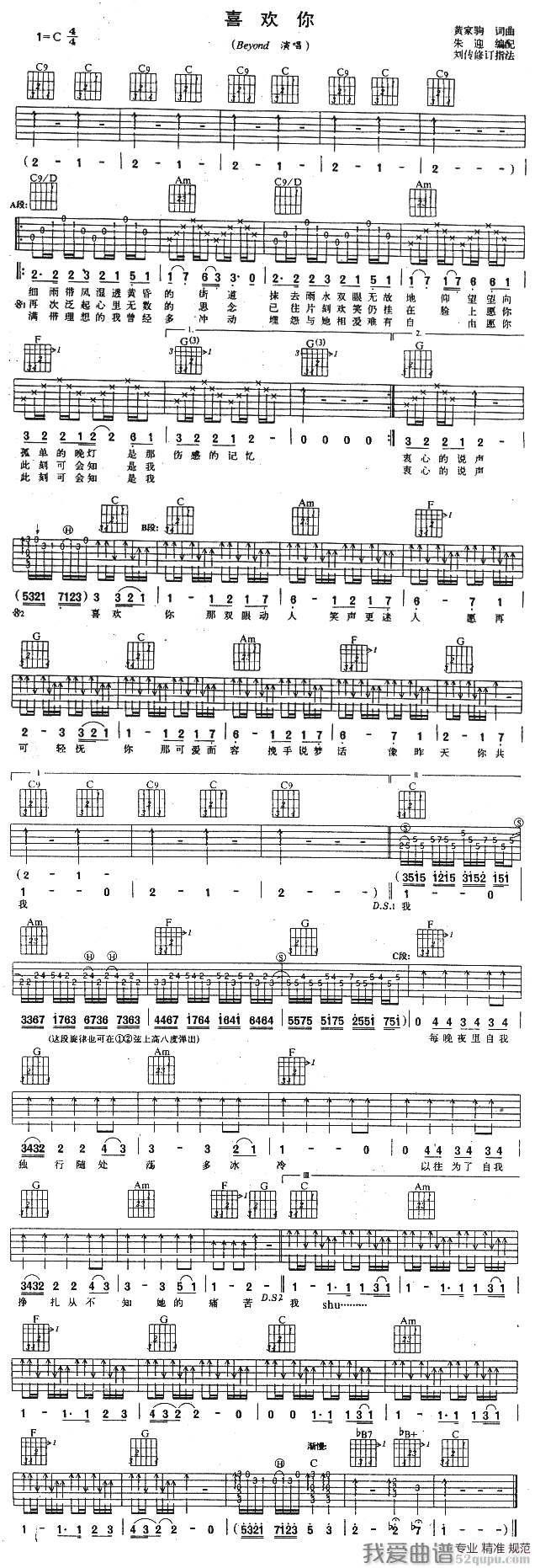 Beyond/黄家驹 吉他谱