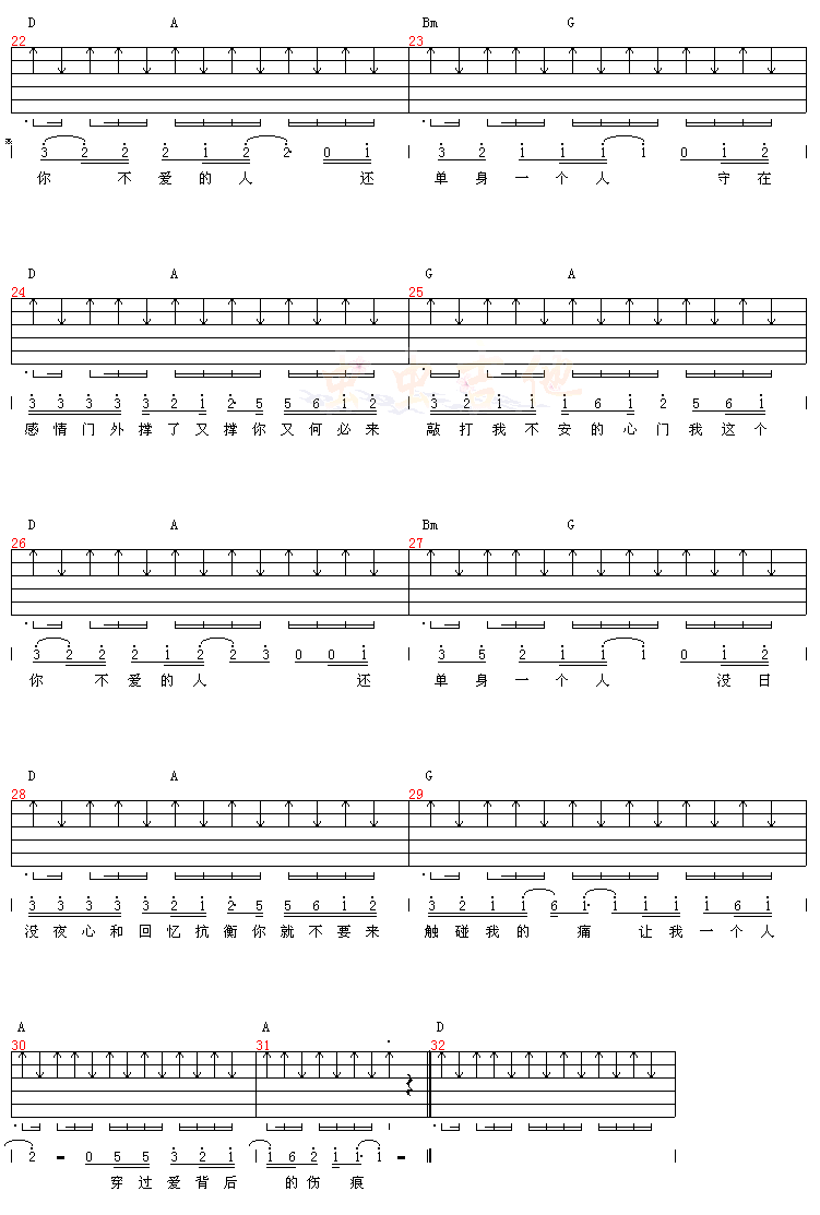 我这个你不爱的人 吉他谱