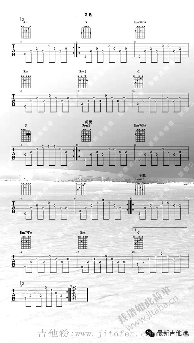 理想三旬吉他谱_陈鸿宇_原版吉他谱(图片谱) 吉他谱