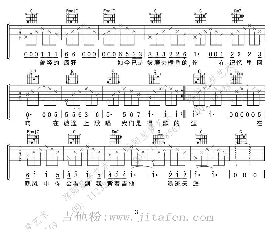 唱歌的孩子吉他谱_C调吉他谱_王峥嵘 吉他谱