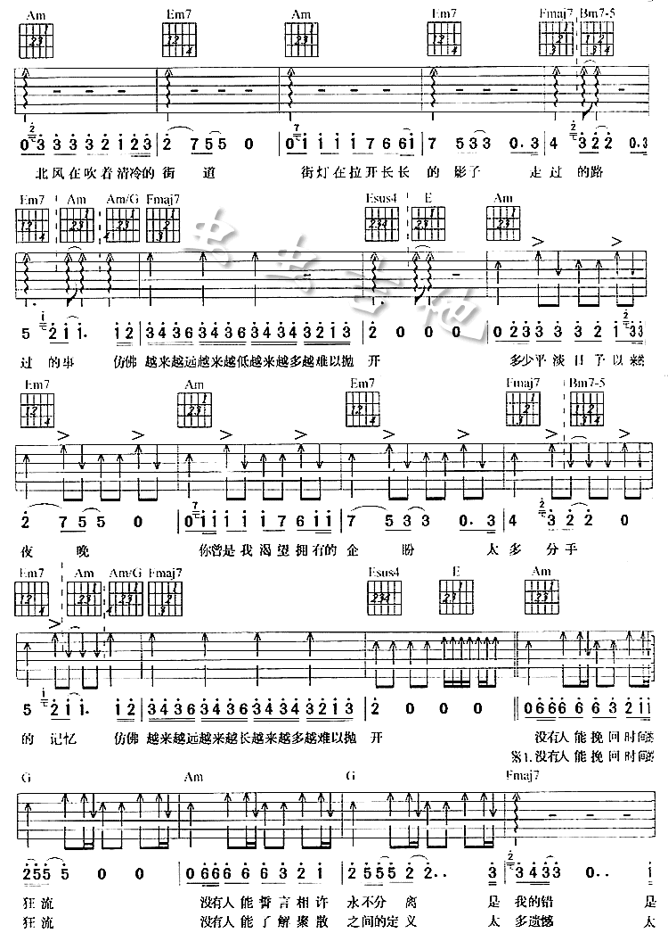 狂流 吉他谱