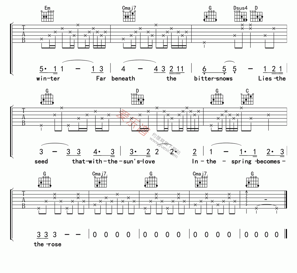 Westlife《The rose》 吉他谱