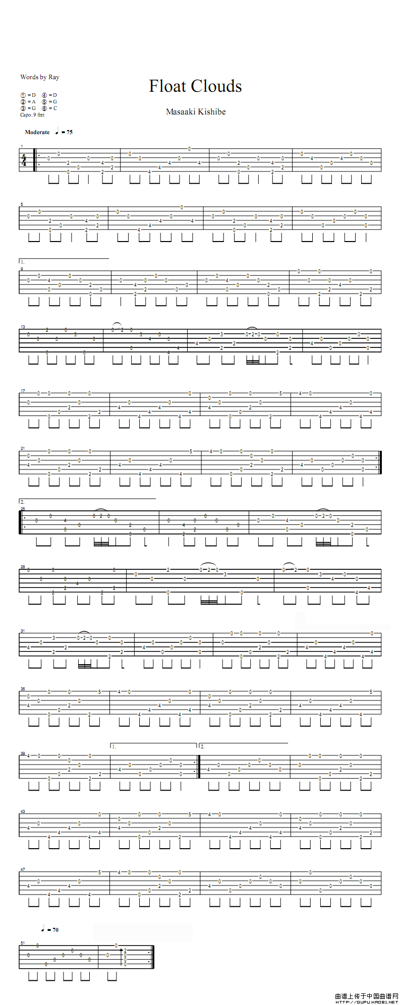 Float Clouds 吉他谱