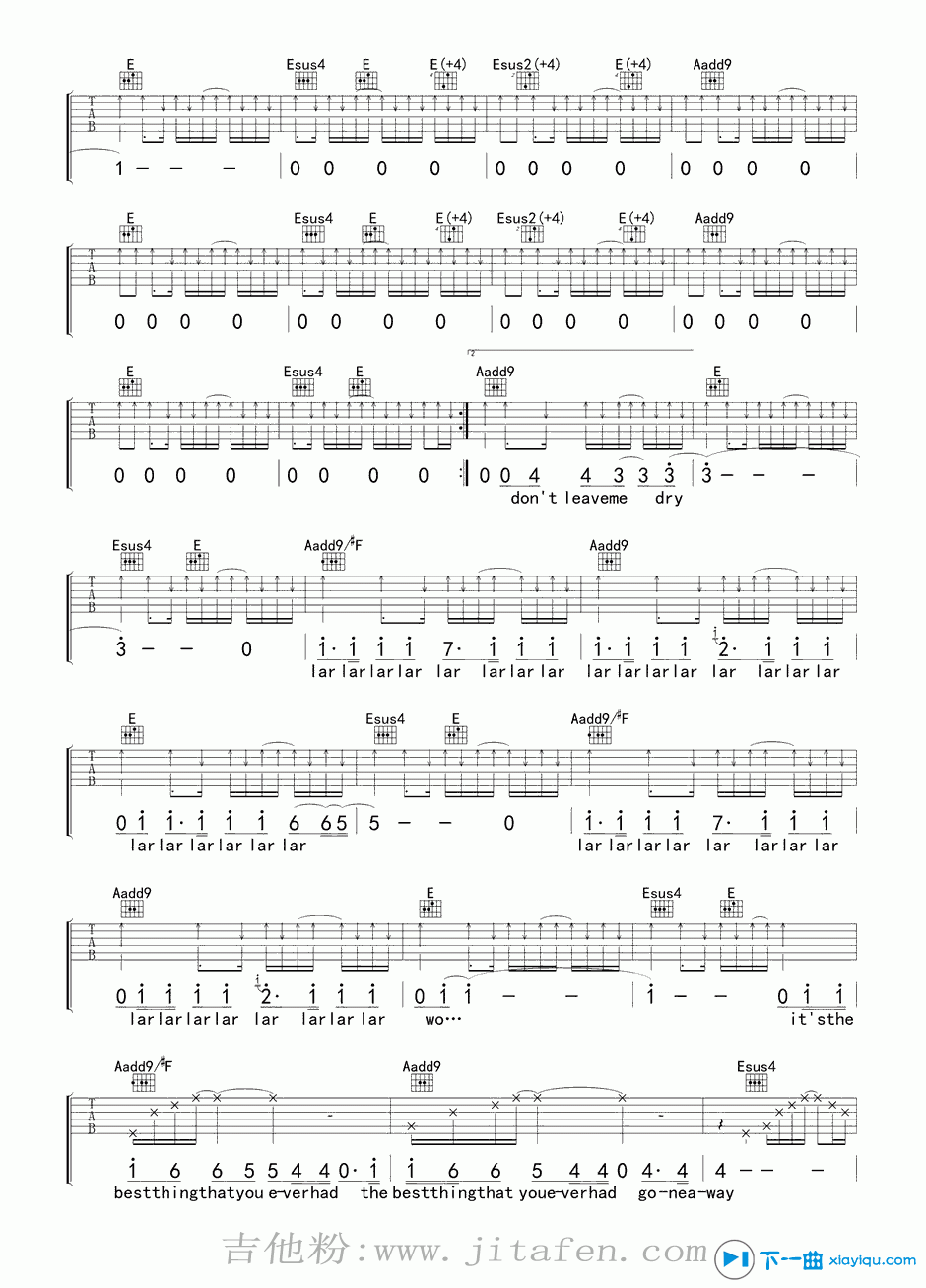 High and Dry吉他谱E调_High and Dry吉他六线谱 吉他谱