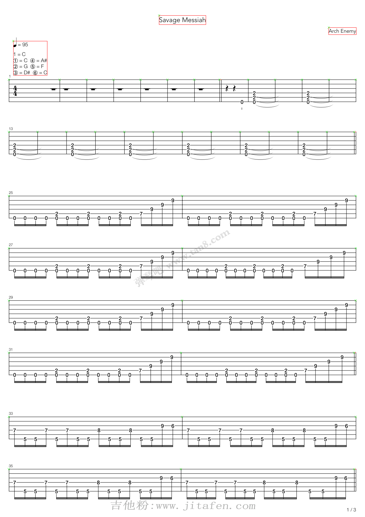 Savage Messiah 吉他谱