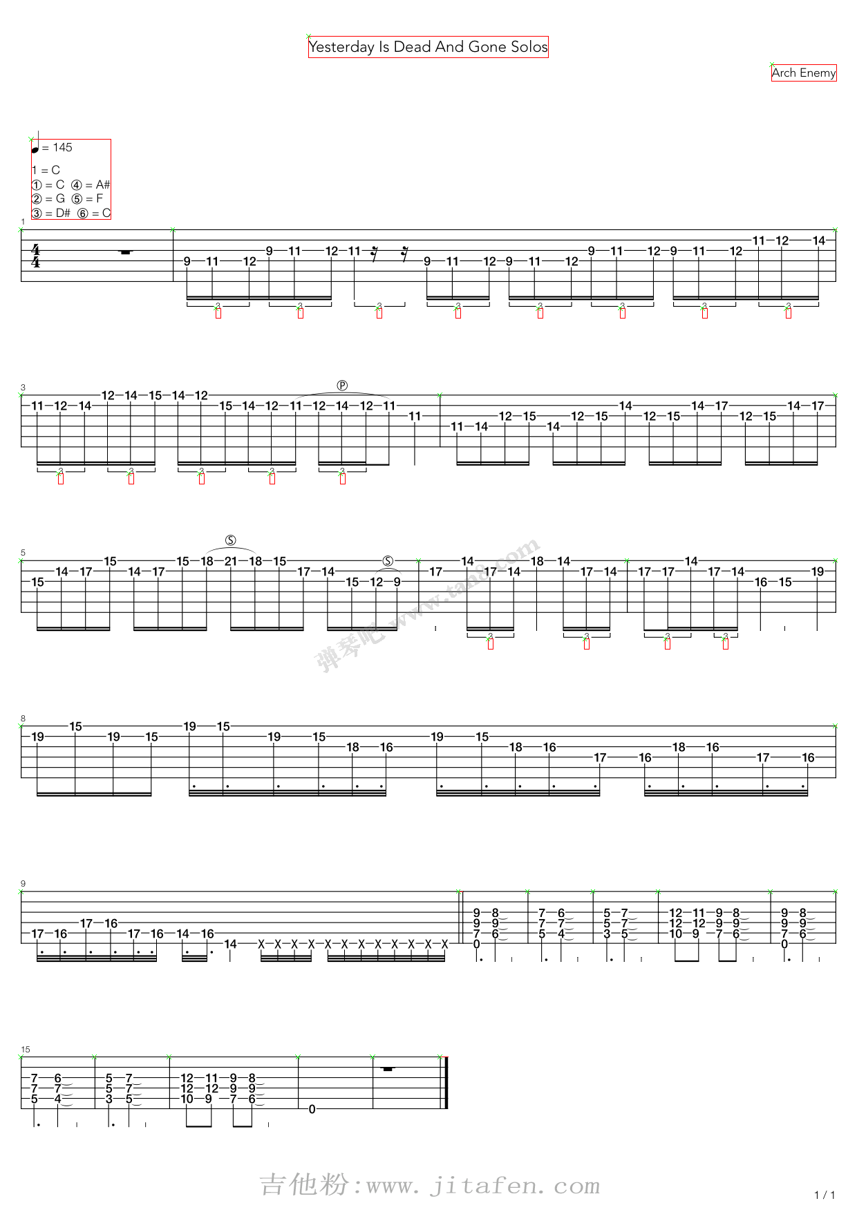Yesterday Is Dead And Gone 吉他谱