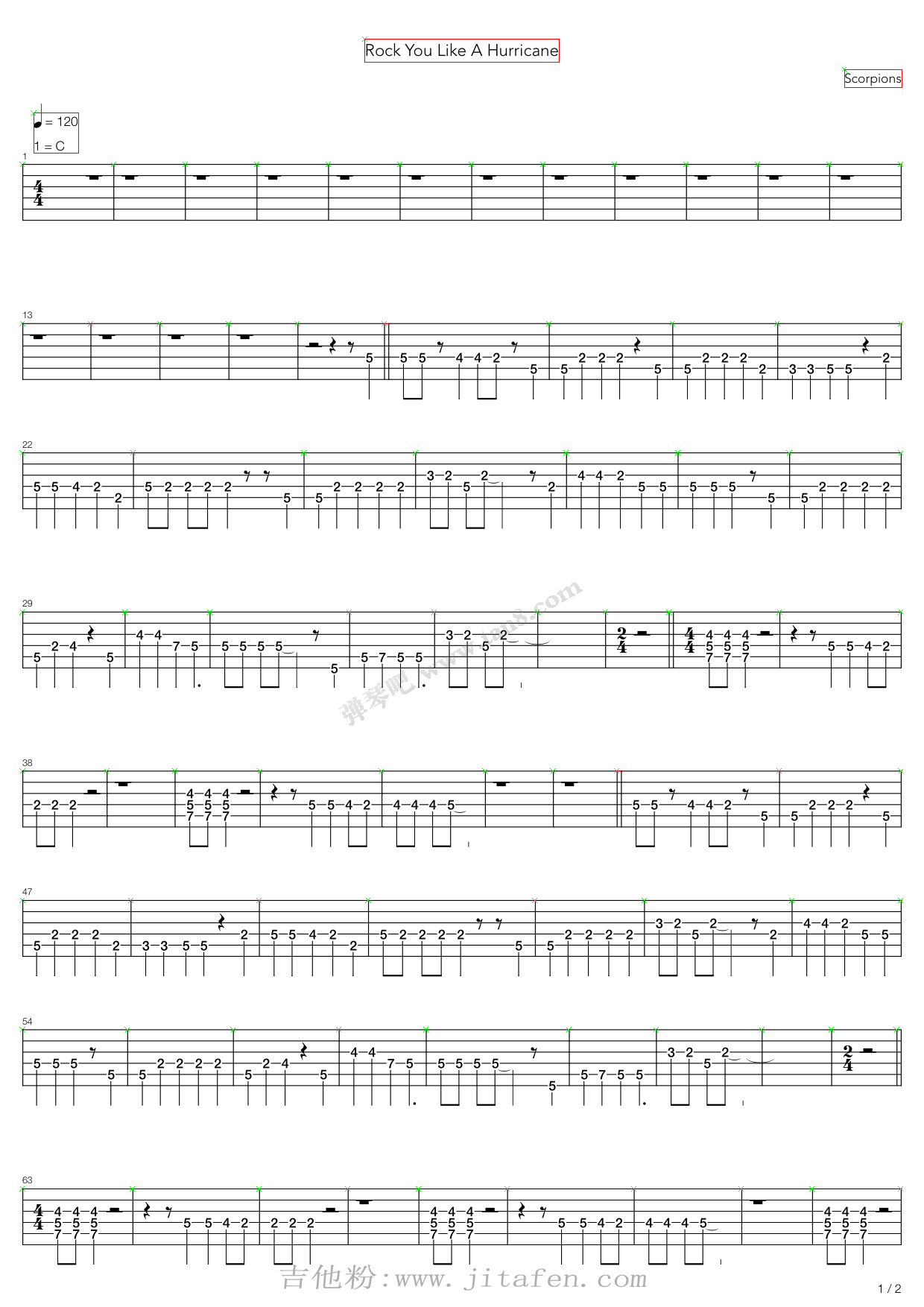 Rock You Like A Hurricane 吉他谱
