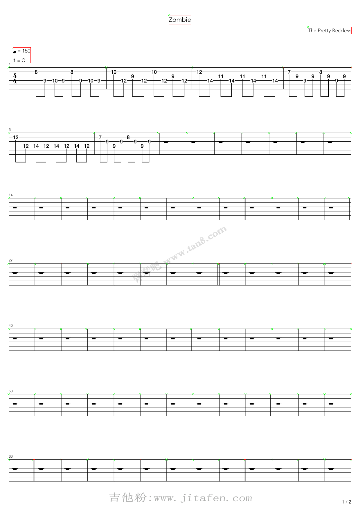Zombie 吉他谱