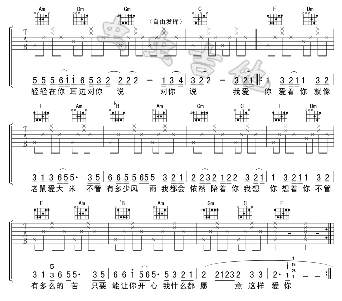 老鼠爱大米-版本二 吉他谱