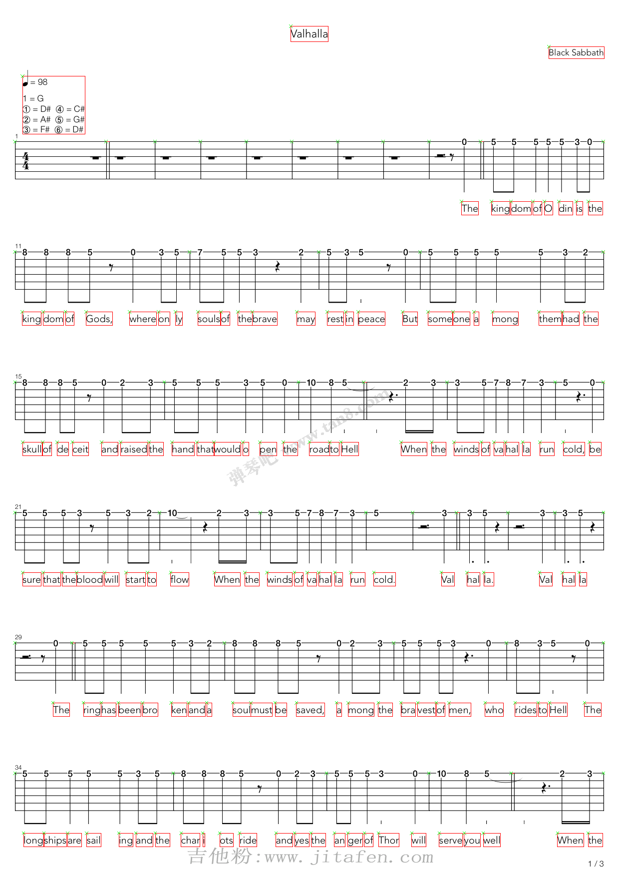 Valhalla 吉他谱