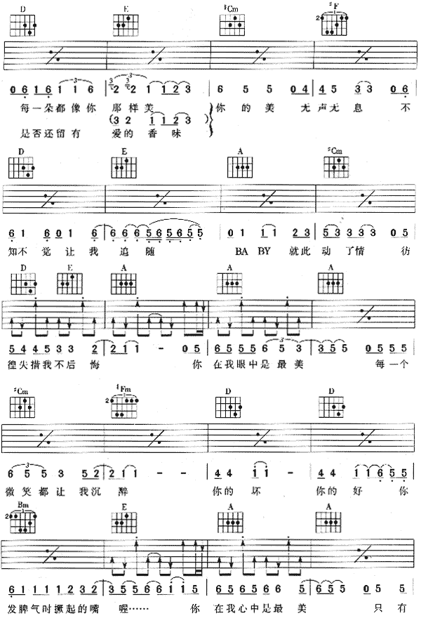 最美（2） 吉他谱