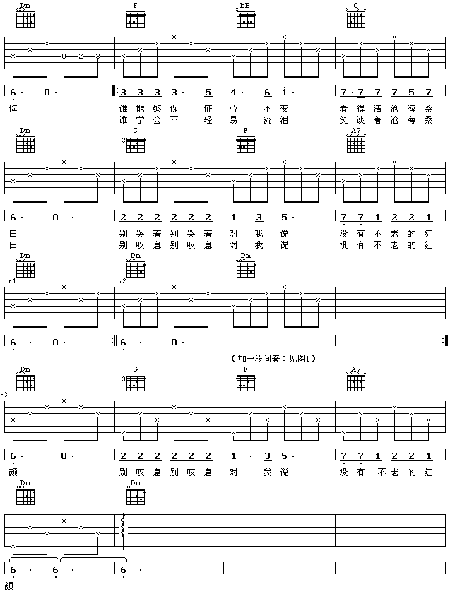 蝴蝶花（2） 吉他谱