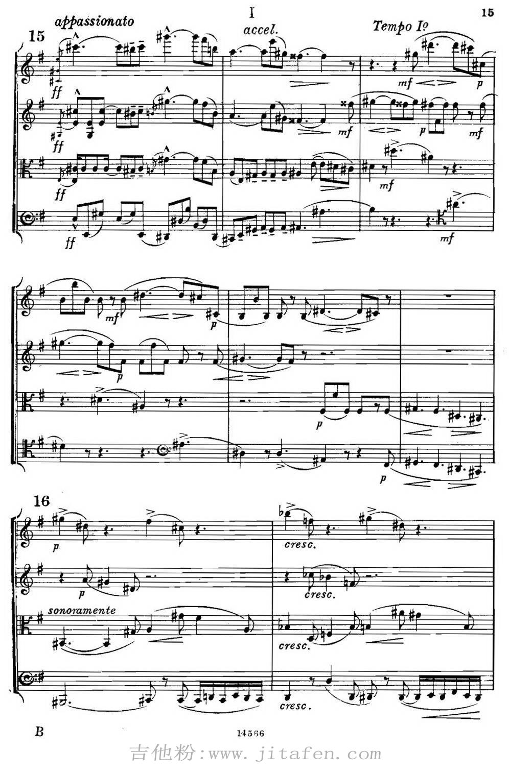 QUARTET Op.83（第一部分）（弦乐四重奏） 吉他谱