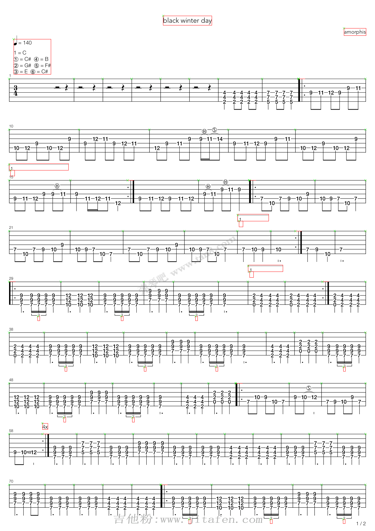 Black Winterday 吉他谱