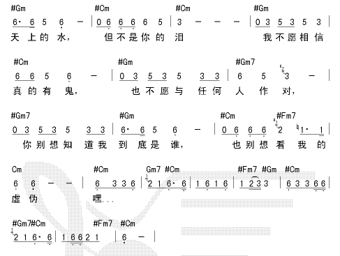 假行僧-认证谱 吉他谱