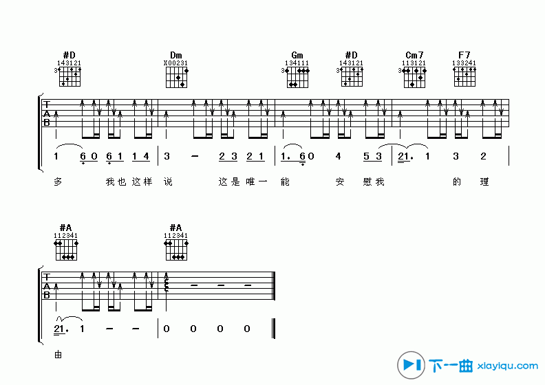 想太多吉他谱A调_李玖哲想太多吉他六线谱 吉他谱