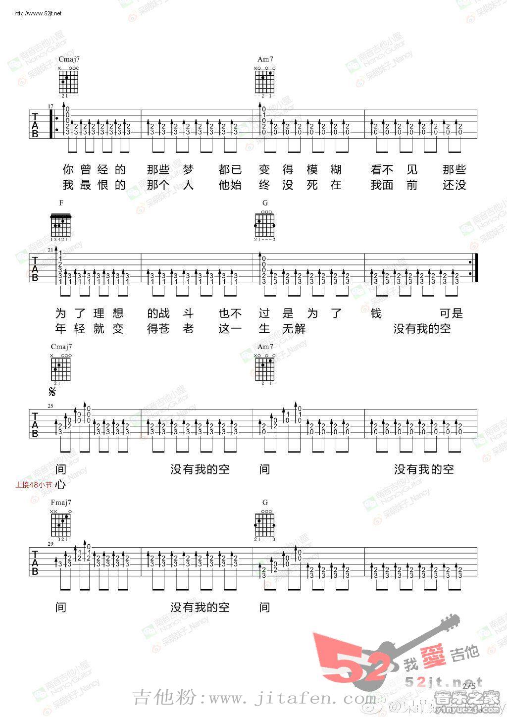 没有理想的人不伤心吉他谱视频 吉他谱