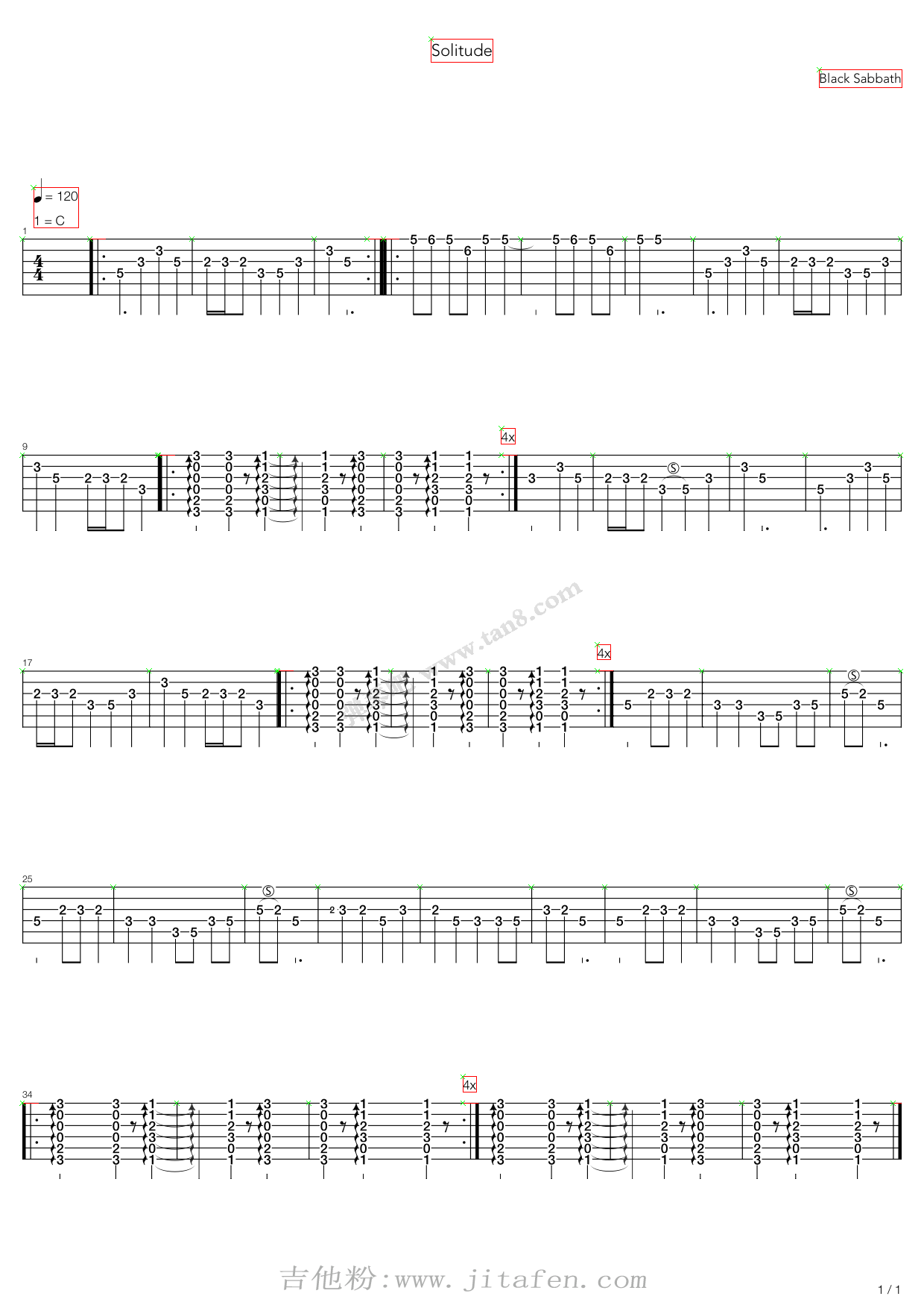 Solitude 吉他谱
