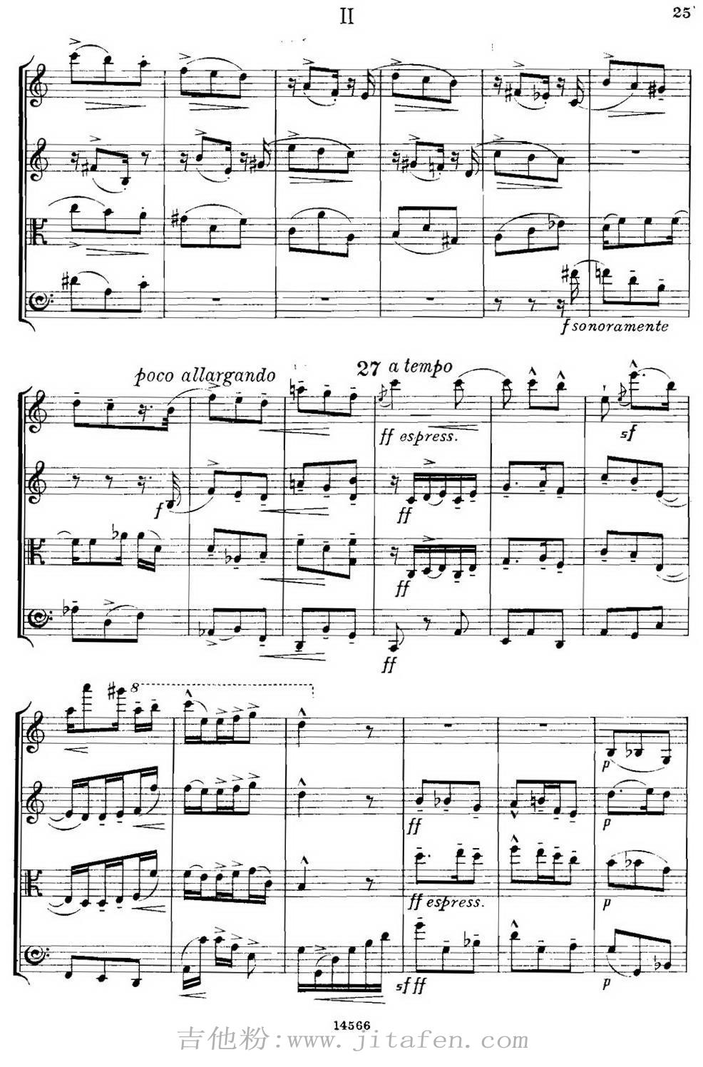 QUARTET Op.83（第二部分）（弦乐四重奏） 吉他谱