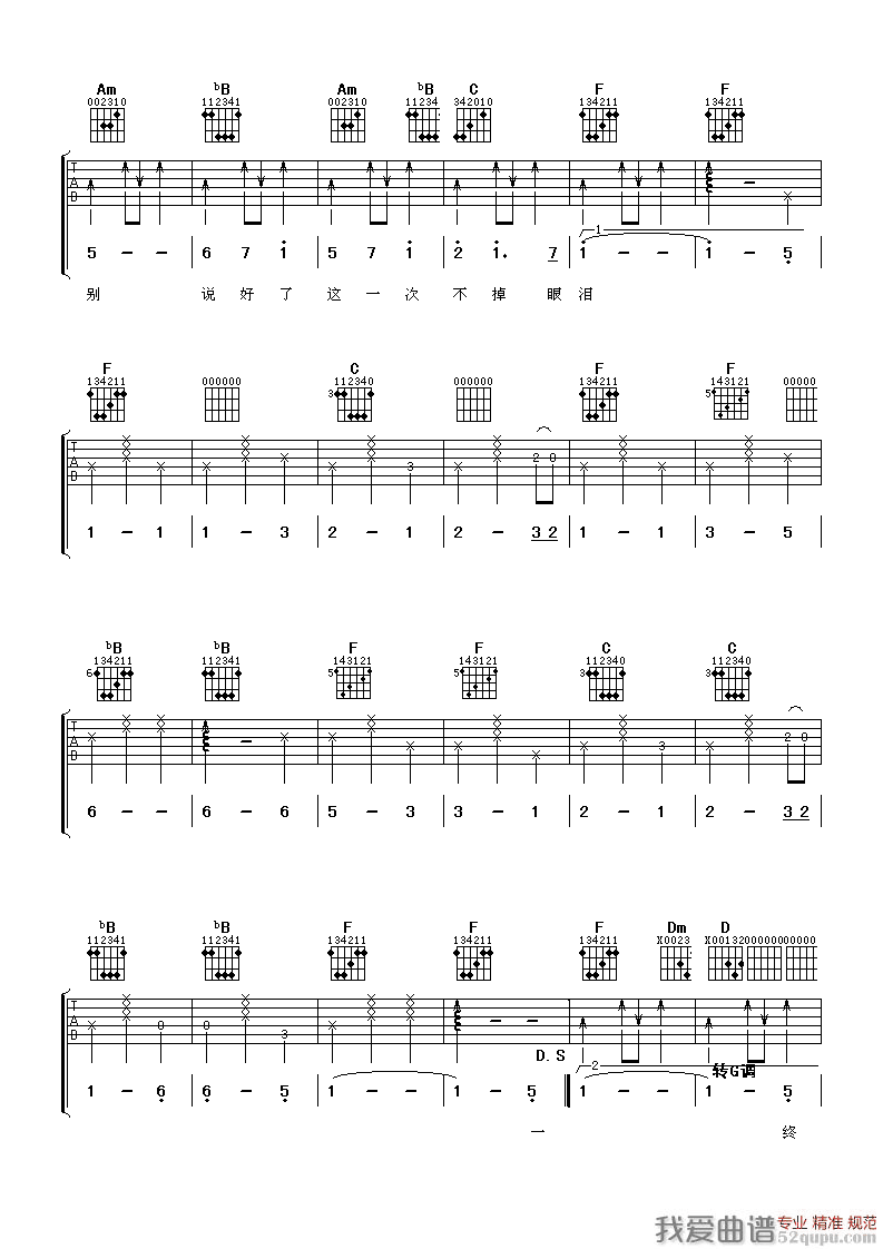 小虎队《放心去飞》吉他谱/六线谱 吉他谱