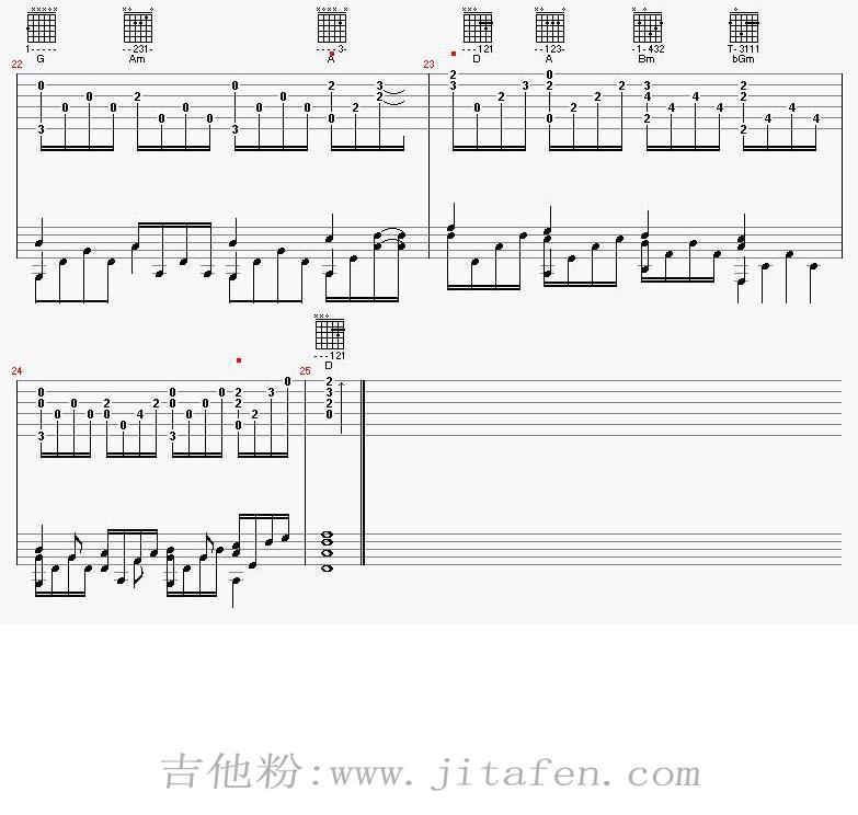 卡农-在街头唱歌版 吉他谱