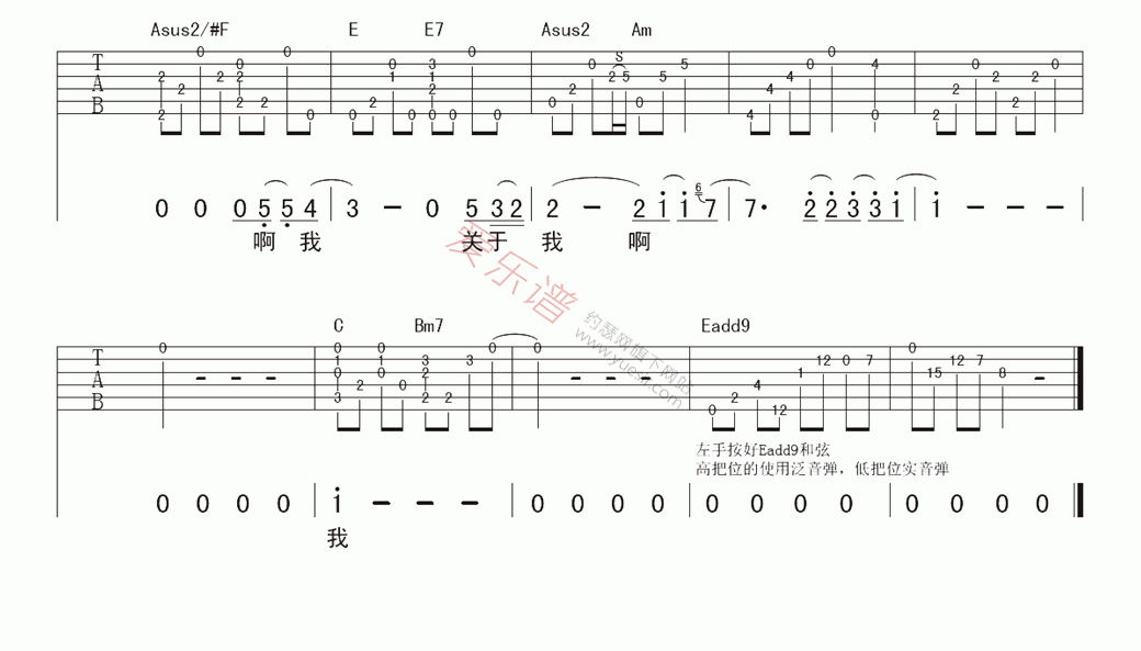 林宥嘉《关于我》 吉他谱