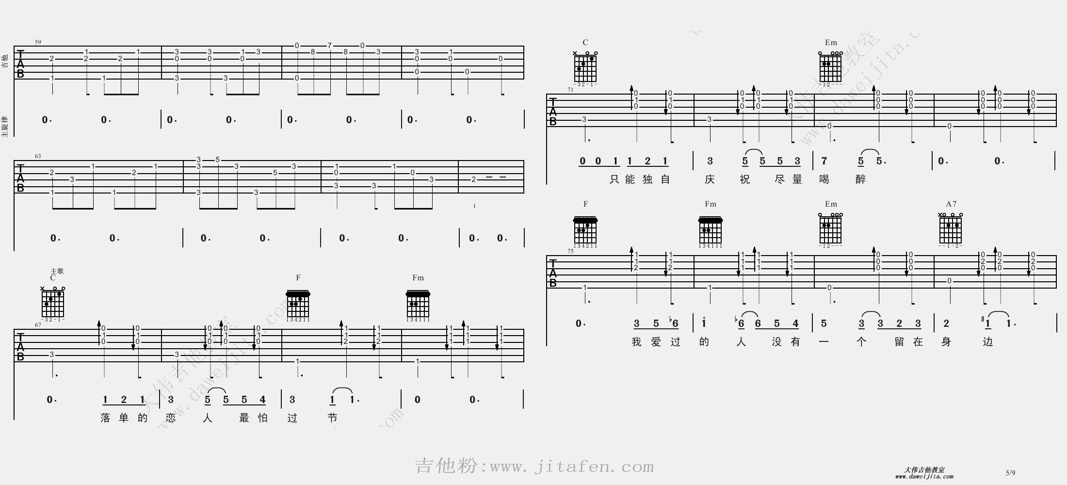 《圣诞结》吉他谱/吉他弹唱视频教学教学 吉他谱