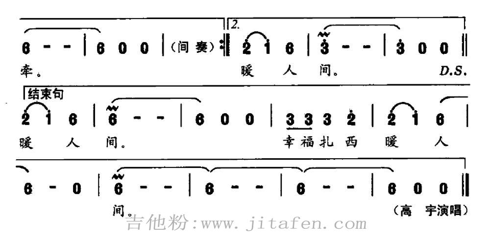 青藏高原我心中的画卷 吉他谱