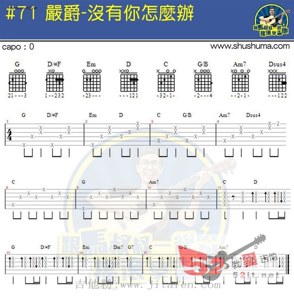 没有你怎么办 马叔叔版吉他谱视频 吉他谱