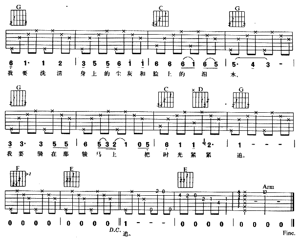 浪子归 吉他谱