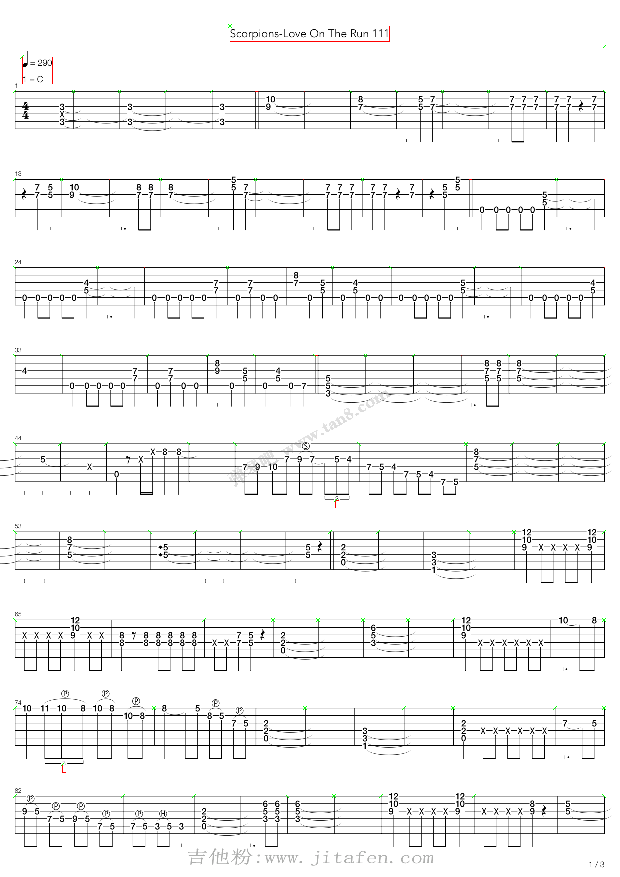 Love On The Run 吉他谱