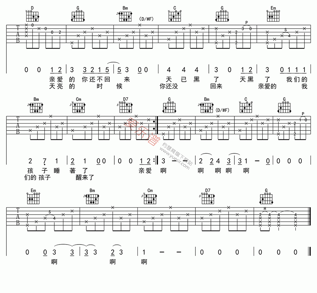 马頔《时间里的》 吉他谱