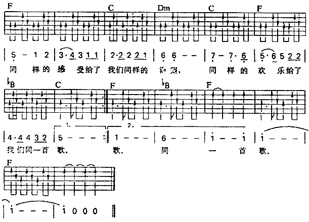 同一首歌－毛阿敏（吉他谱） 吉他谱