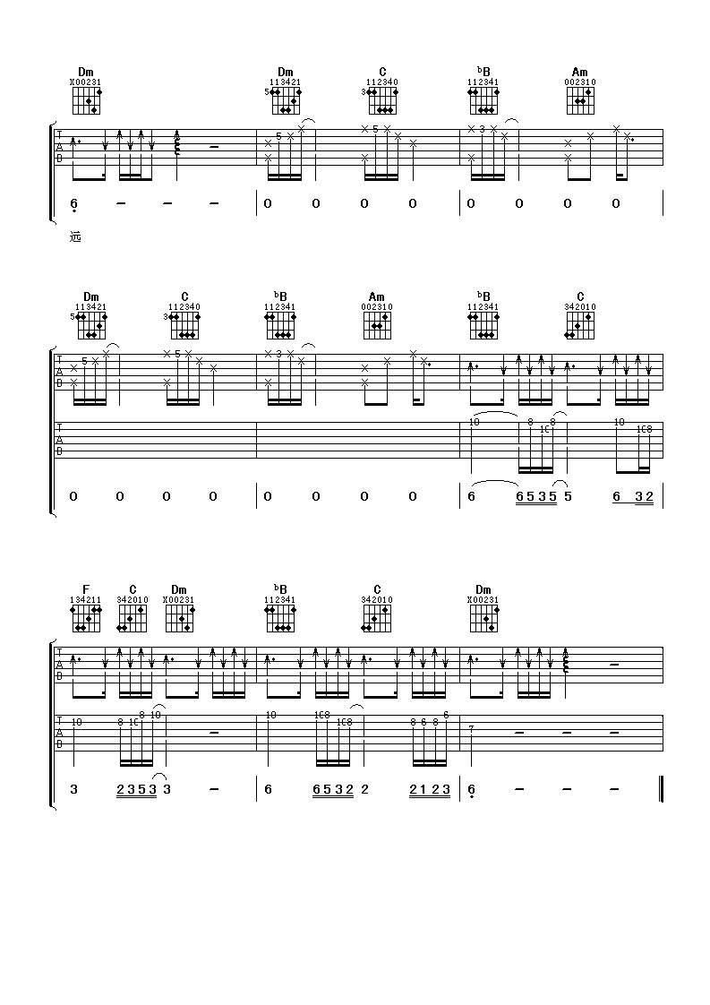 誉滕 等一分钟 吉他谱