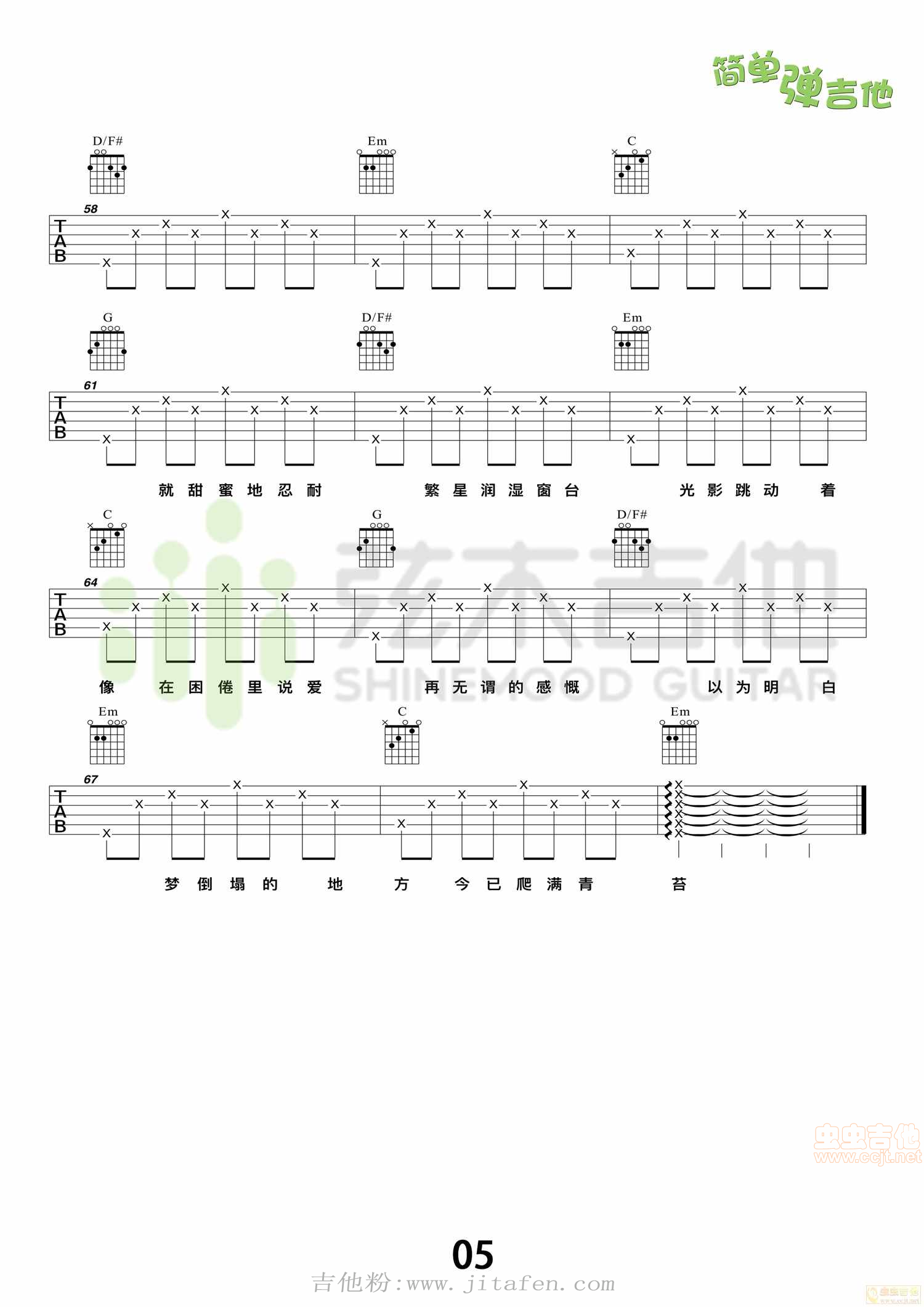 陈鸿宇《理想三旬》吉他谱，简单弹吉他（弦木吉他） 吉他谱