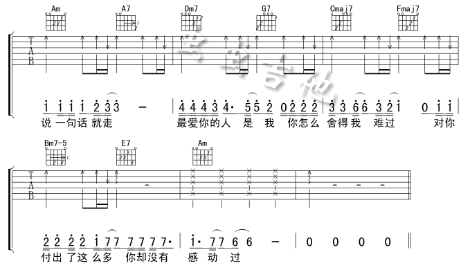 你怎么舍得我难过 吉他谱