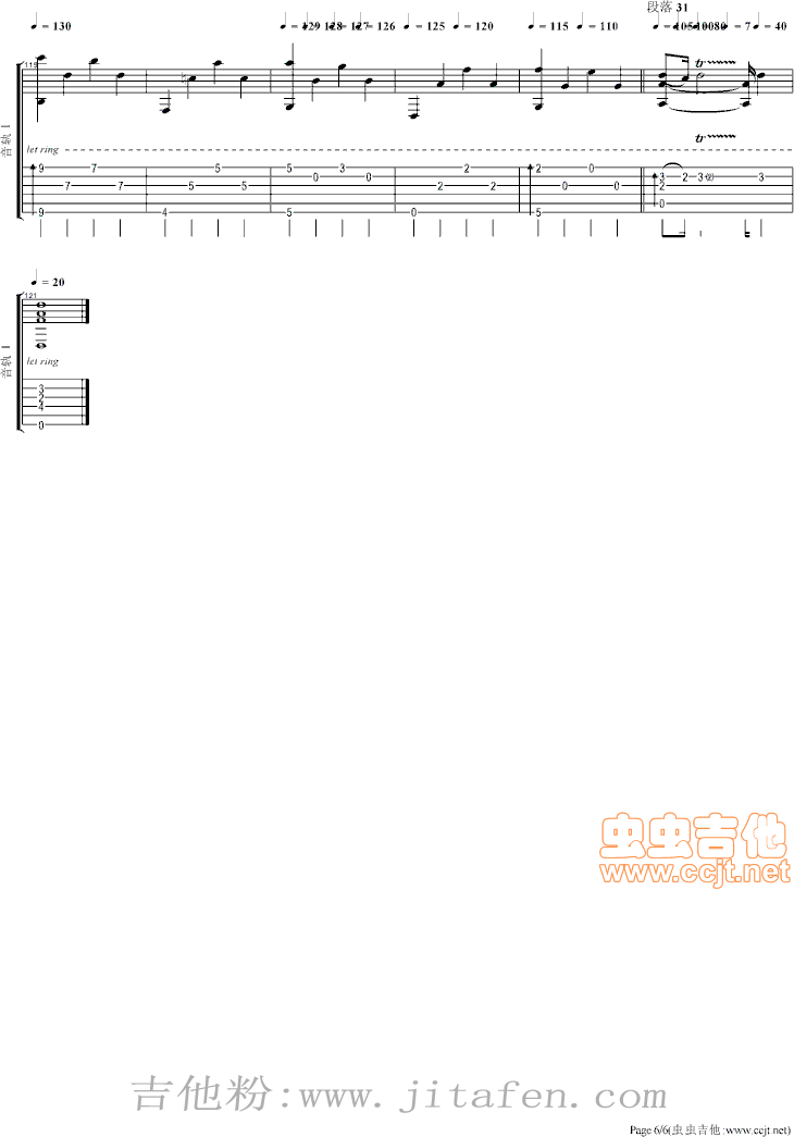 卡农CanoninD(Per-OlovKindgren) 吉他谱